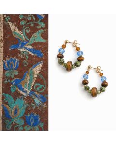 Buddha Stones Tiger Eye Blue Spot Jasper Liuli Beaded Protection Earrings - Tiger Eye(Copper Posts)