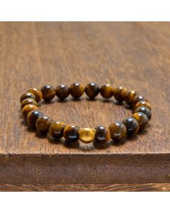 Buddha Stones Tiger Eye Cat Head Copper Strength Bracelet - Tiger Eye(Protection ♥ Courage)