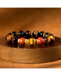 Buddha Stones Tiger Eye Courage Bracelet - Tiger Eye(Wrist Circumference: 14-16cm)