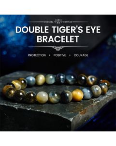 Buddha Stones Yellow Blue Tiger Eye Courage Bracelet - Yellow-Blue Tiger Eye Stone(Wrist Circumference: 14-16cm)