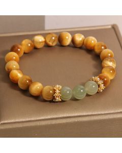 Buddha Stones Tiger Eye Jade Courage Bracelet - Tiger Eye (Wrist Circumference: 15-19cm)