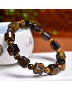 Buddha Stones Tiger Eye Protection Bracelet - Tiger Eye(Wrist Circumference: 14-16cm)