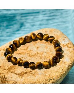 Buddha Stones Tiger Eye Strength Bracelet - Tiger Eye(Wrist Circumference: 14-16cm) / 12mm