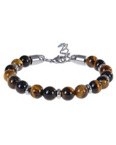 Buddha Stones Tiger Eye Various Natural Stone Beads Protection Bracelet - Turquoise(Wrist Circumference:17-20 cm)