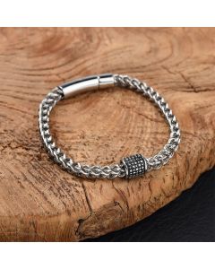 Buddha Stones Titanium Steel Braided Chain Strengthen Bracelet - Titanium Steel(Strengthen ♥ Stimulation)
