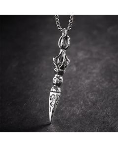 Buddha Stones Titanium Steel Vajra Spiritual Power Vintage Pendant Necklace - Vajra