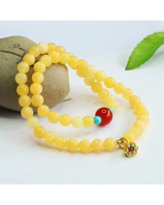Buddha Stones Topaz Red Agate Bead Fortune Bracelet - Topaz(Wrist Circumference: 15-17cm)
