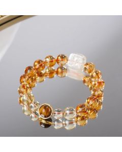 Buddha Stones Topaz Zashi Lhamo Kindness Bracelet - Topaz(Wrist Circumference: 14-16cm)