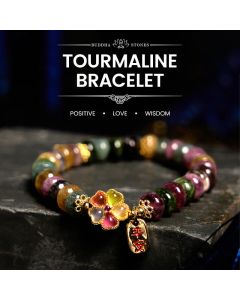 Buddha Stones Tourmaline Jade Safe And Well Love Bracelet - Tourmaline(Wrist Circumference: 14-16cm)
