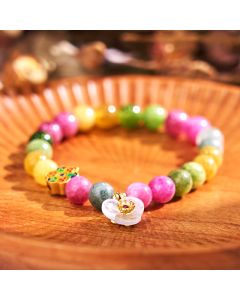 Buddha Stones Tourmaline Wisdom Flower Bracelet - Tourmaline(Wrist Circumference: 14-16cm)