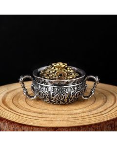 Buddha Stones Treasure Bowl Copper Coin Ingots Wealth Necklace Pendant - Treasure Bowl