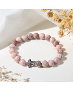 Buddha Stones Turtle Design Zebra Jasper Protection Bracelet - Zebra Jasper(Wrist Circumference: 16-19cm)