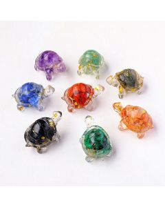 Buddha Stones Various Stone Citrine Green Aventurine Amethyst Mini Turtle Prosperity Home Decoration - Malachite 5*3*2.7cm