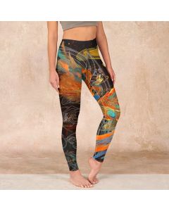 Buddha Stones Vibrant Phoenix Gym Leggings Women's Yoga Pants - Black / US18，UK/AU22，EU50 (4XL)