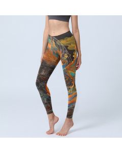 Buddha Stones Vibrant Phoenix Gym Leggings Women's Yoga Pants - Black / US14，UK/AU18，EU46 (2XL)