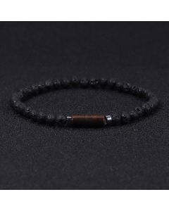 Buddha Stones Vintage 4mm Lava Rock Dalmatian Jasper Grounding Bracelet - Malachite(Protection ♥ Transformation)
