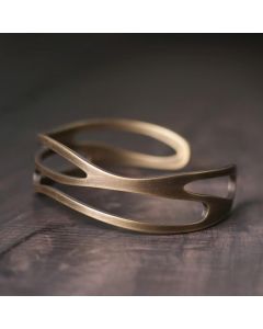 Buddha Stones Vintage Curved Copper Brass Wealth Adjustable Cuff Bracelet Bangle - 63mm(Adjustable)