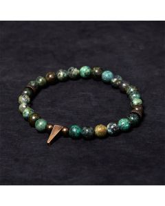 Buddha Stones Vintage Distressed Design Turquoise Copper Balance Bracelet - 7.9-8.3in(20-21cm)