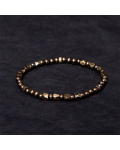 Buddha Stones Vintage Distressed Simple Design Copper Brass Beads Wealth Bracelet - 7.9-8.3in(20-21cm)
