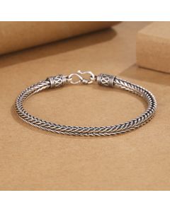 Buddha Stones Vintage Dragon Keel Braided Twisted Design Wealth Buckle Bracelet - 22cm