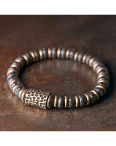 Buddha Stones Vintage Lava Rock Beads Calm Copper Bracelet - 17-17.6cm