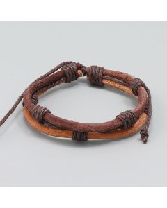 Buddha Stones Vintage Leather Hand-woven Hemp Rope Strength Bracelet - Leather&Hemp Rope(Wrist Circumference: 15-23cm)