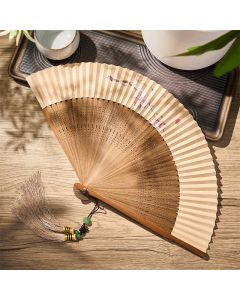 Buddha Stones Vintage Plum Blossom Bamboo Paper Foldable Fan 22.5 cm - Plum Blossom(Closed Size: Approx. 22.5 cm / 8.9 in)