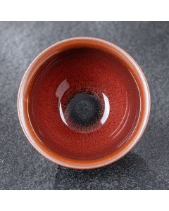 Buddha Stones Vintage Red Brown Chinese Jianzhan Porcelain Teacup Kung Fu Tea Cup - 12.6cm*7.4cm*310ml
