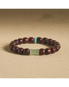 Buddha Stones Vintage Red Sandalwood Ebony Wood Bamboo Protection Bracelet - 10mm Red Sandalwood(Auspicious ♥ Blessing)