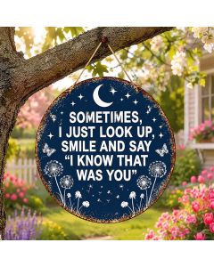Buddha Stones Vintage Round Moon And Star Memorial Quote Metal Iron Meaningful Symbols Wall Art - Approx. 20cm x 20cm x 0.1cm / 7.87in x 7.87in x 0.04in