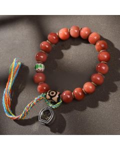 Buddha Stones Vintage Tibetan Camel Bone Tassel Luck Bracelet - E Style(Wrist Circumference: 5.51-6.29 in(14-16 cm))