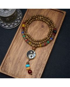 Buddha Stones Wenge Wood Yin Yang Grounding Balance Beaded Necklace - Yin Yang(Balance ♥ Harmony)