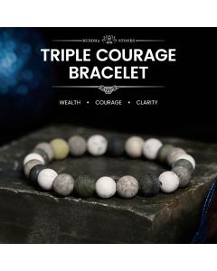 Buddha Stones White Turquoise Picasso Jasper Green Calcite Blessing Bracelet - White Turquoise Picasso Jasper / 12mm(Wrist Circumference: 14-16cm)