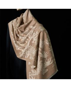 Buddha Stones Winter Coconut Tree Animals Pattern Tassel Cozy Scarf Shawl - PeachPuff / 185*65cm