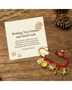Buddha Stones "Wishing You Fortune and Good Luck" Year of the Horse Brooch Includes Gift Message Card - Horse Fortune / Deluxe Gift Bag (+$9.59)