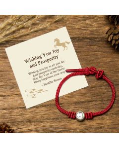 Buddha Stones "Wishing You Joy and Prosperity" Year of the Horse Bracelet Includes Gift Message Card - Horse(Wrist Circumference 14-18cm) / Deluxe Gift Bag (+$9.59)