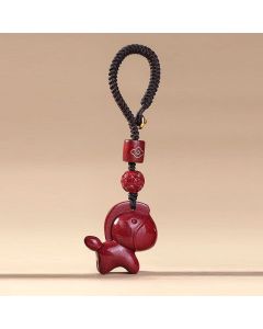 Buddha Stones Year Of The Horse Cinnabar Blessing Key Chain - Cinnabar Horse