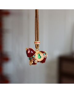 Buddha Stones Year Of The Horse Copper Brass Balance Necklace Pendants - Golden Horse