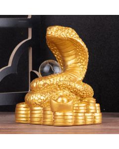 Buddha Stones Year Of The Snake Ingots Copper Coins Ball Wealth Resin Statue Home Decoration - Bronze Snake 7*6*11cm