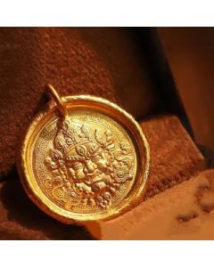 Buddha Stones 24k Gold Plated Brass Yellow Jambhala Prosperity Protection Chain Pendant Necklace - Yellow Jambhala