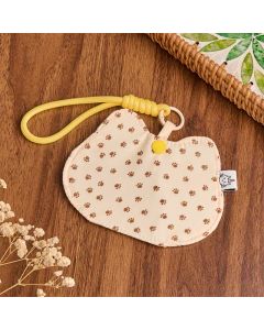Buddha Stones Yellow White Kitten Paw Print Pattern Cute Snap Button Wallet - Yellow Kitten Paw Print Pattern (Approx. 13 X 10 cm)