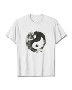 Buddha Stones Yin Yang Cotton Tee T-shirt - LightPink / 2XL