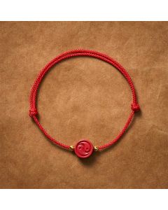 Buddha Stones Yin Yang Red String Balance Bracelet - 5.9–6.7 in (15–17 cm)
