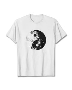 Buddha Stones Yin Yang Tai Chi Pattern Cotton Tee T-shirt - LightPink / 2XL