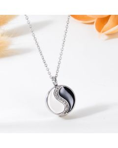 Buddha Stones Yin Yang Titanium Steel Harmony Necklace Pendant - Titanium Steel YIN YANG