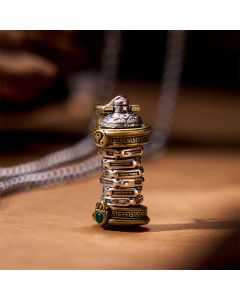 Buddha Stones Yin Yang Tower Copper Balance Rotatable Necklace Pendant - Yin Yang Necklace