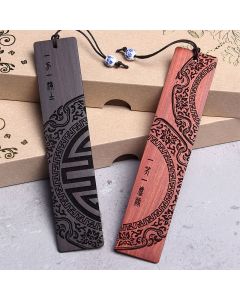 Buddha Stones Zen Enlightenment Quotes Ebony Wood Small Leaf Red Sandalwood Bookmarks With Gift Box - 2Pcs Ebony&Small Leaf Red Sandalwood