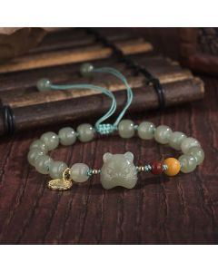 Chinese Zodiac Tiger Jade Blessing String Bracelet - Chinese Zodiac Tiger&Jade