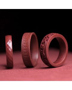 Buddha Stones Cinnabar Om Mani Padme Hum Auspicious Clouds Blessing Ring - Auspicious Clouds / 20mm