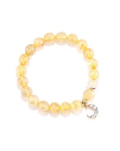 Citrine Luck Protection Moon Charm Bracelet - Citrine